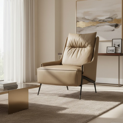 Sessel 1-zitter kunstleer lounge luxe bekleding relax meubelontwerp bank