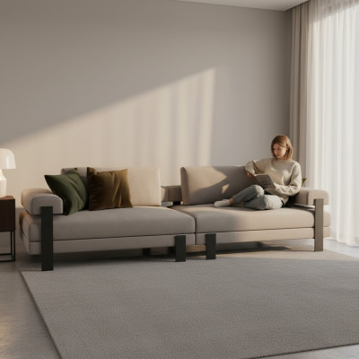 Bankstel 2 zits Textiel Hout Modern Bankstel Bekleding Ontwerp Luxe Nieuw