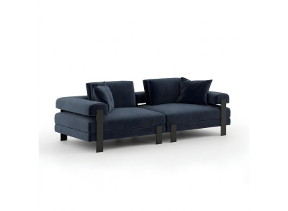 Bankstel 2 zits gestoffeerd bankstel Blauw Textill Design Modern Bank Bankstellen Luxe