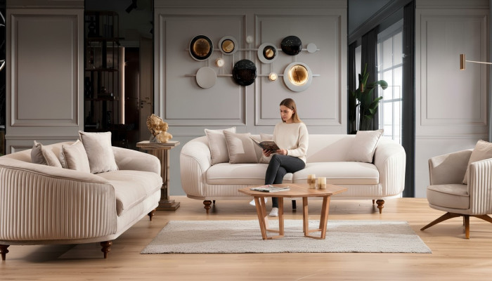 Bank Bank Fluweel Bekleding Zitplaats 3-zits bankstel Ontwerp Hout Banken Nieuw