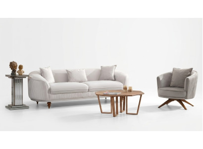 Bankstel 3-zits Elegant Moderne Luxe Design Houten Meubels Bekleding