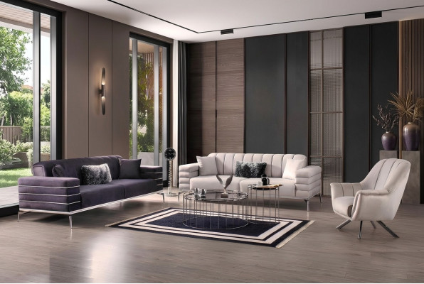 Bankstel 3-zits luxe meubels woonkamer bank bank bekleding 3-delig.