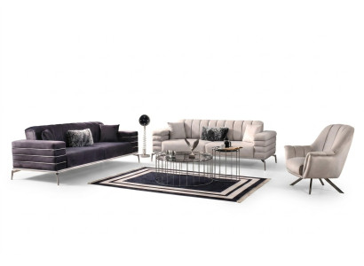 Bankstel fluweel gestoffeerde stoel 3311 design bankstellen metalen set banken nieuw