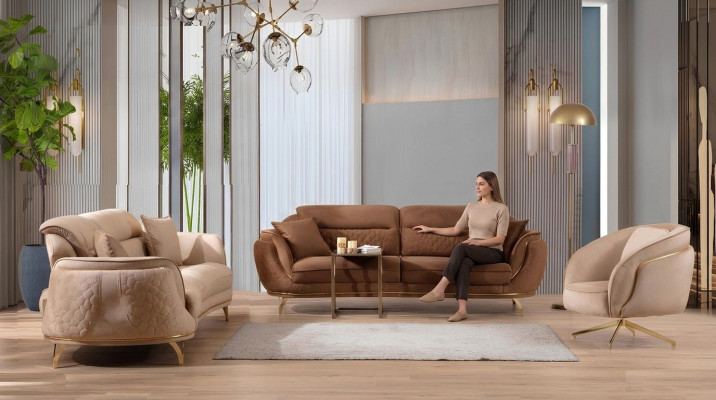 Sofaset 3 3 1 Zits Stof Bank Kussens Set Bankstellen Ontwerp
