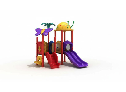 Kindergebied met glijbanen Entertainment voor kinderen Tuinspeelplaatsen
