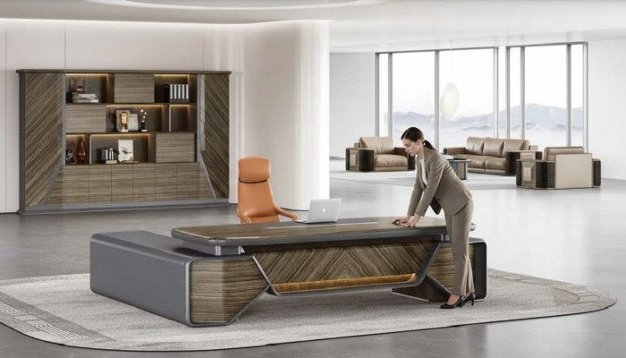 Ontwerp hoekbureau kantoorinrichting kamer meubels tafel kantoormeubelen.