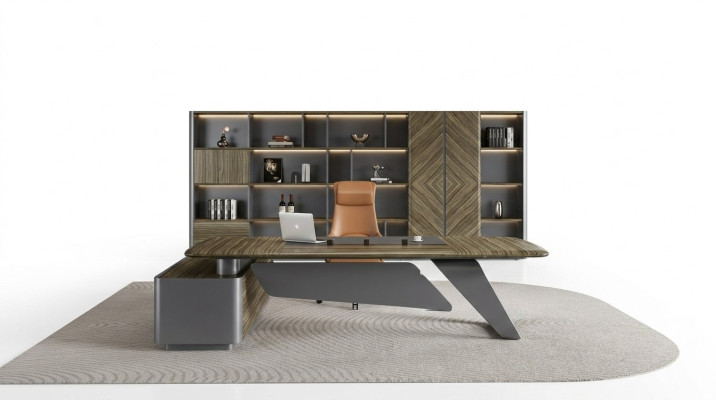 Luxe bureau, werktafel, hoekbureau, tafel, inrichting, meubels.