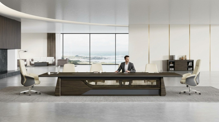 Conferentietafel Bespreektafel Luxe kantoormeubelen Moderne Bruine tafels