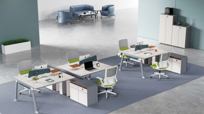 Kantoorinrichting meubels bureaus team tafel balie kantoormeubilair
