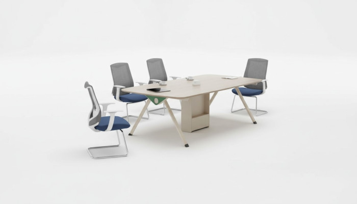 Conferentietafel hout kantoormeubilair ontwerp tafel inrichting thuiskantoor