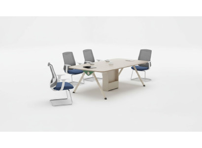 Conferentietafel hout kantoormeubilair ontwerp tafel inrichting thuiskantoor