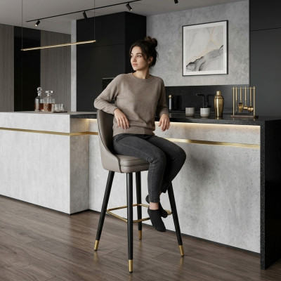 Barkruk Barkruk Barkruk Barkruk Loungestoel Ontwerpkruk Stalen poten