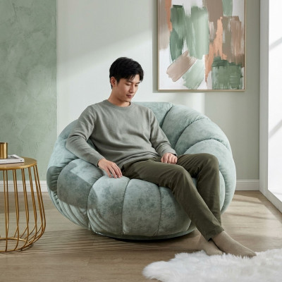 Designer Fauteuil 1-zits Grijs Stof Luxe Loungesofa Nieuw