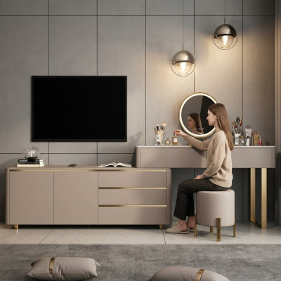 Make-up tafel met RTV laden spiegel luxe console slaapkamer