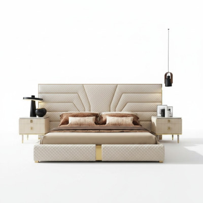 Slaapkamer Modern Hout Textiel Bedden Bed Luxe Tweepersoonsbed