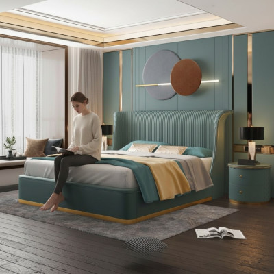 Ontwerper bed slaapkamer bedden inrichting hotel luxe bekleding nieuw