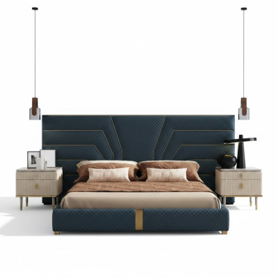 Luxe slaapkamer bed dubbele bedden design meubels bedframe hotel