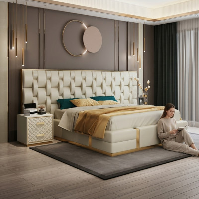 Bed Kussen Ontwerp Luxe Tweepersoons Bedden Slaapkamer Hotelbed Nieuw