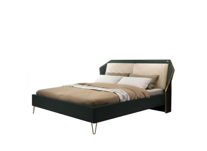 Luxe textiel bed met dubbel design slaapkamerbedden Metaal Groen Nieuw