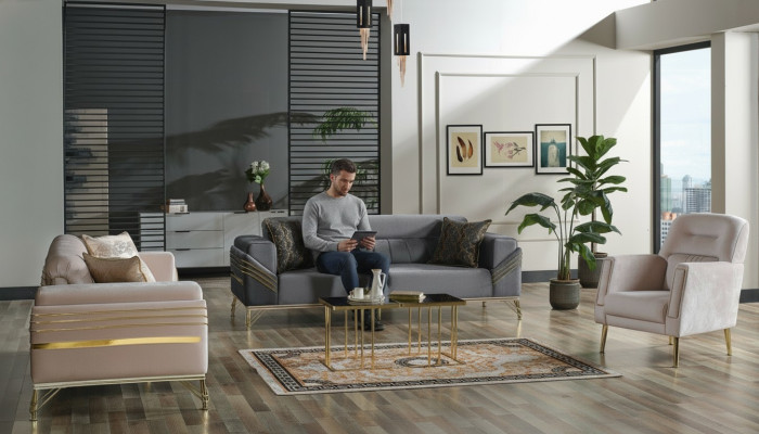 Exclusieve bankstel set 3+3+1 3-delig 2x Bank Stoel Relax Luxe set