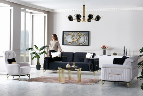 Ontwerp woonkamerset bankstel 3+3+1 woonkamer meubel sets fluweel