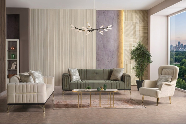 Exclusieve bankstel set 3+3+1 3-delig 2x bank Relaxe fauteuil Luxe set