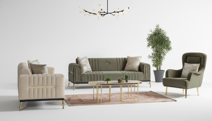 Exclusieve bankstel set 3+3+1 3-delig 2x bank Relaxe fauteuil Luxe set