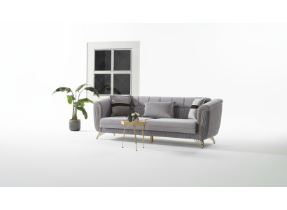 Bankstel 3 zits Textiel Hout Modern Bankstel Sofa's Ontwerp Luxe Grijs