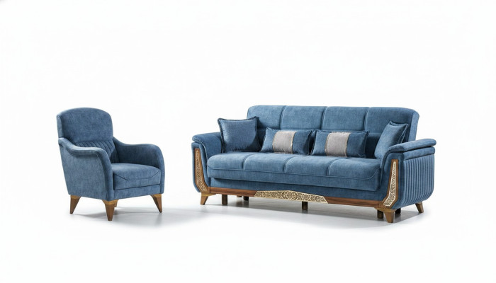 Bankstel 3+1 zitsbankstel set Compleet Textiel Hout Woonkamer Luxe Bank Nieuw