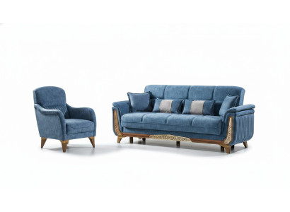 Bankstel 3+1 zitsbankstel set Compleet Textiel Hout Woonkamer Luxe Bank Nieuw