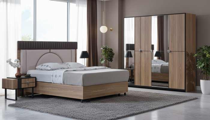 Slaapkamer set Luxe Compleet Bed + 2x Nachtkastjes 3-delig Modern Set Nieuw