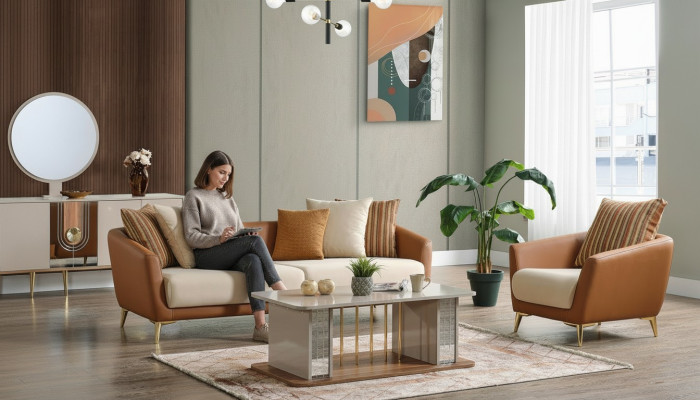 Luxe bankstel set woonkamer bankstel 3+1+salontafel modern nieuw