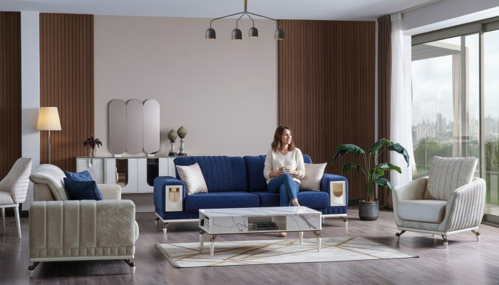 Bankstel 3+3+1 zits meubel luxe set Bankstel modern set Nieuw 3-delig