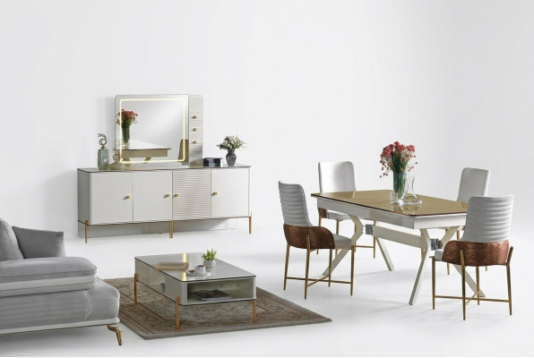 Eetkamer set garnituur tafel 6x stoelen design moderne meubels luxe dressoir