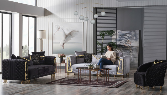 Bankstel 3+3+1 zits Chesterfield barokstijl loungeset set 3-delig. Bankstel Relax