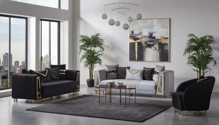 Bankstel 3+3+1 zits Chesterfield barokstijl loungeset set 3-delig. Bankstel Relax