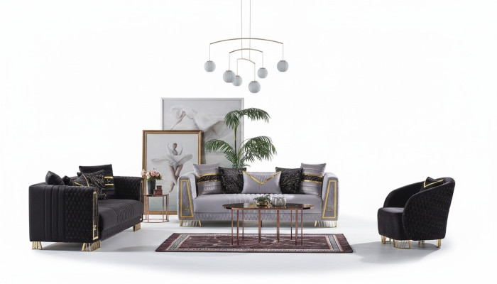 Bankstel 3+3+1 zits Chesterfield barokstijl loungeset set 3-delig. Bankstel Relax