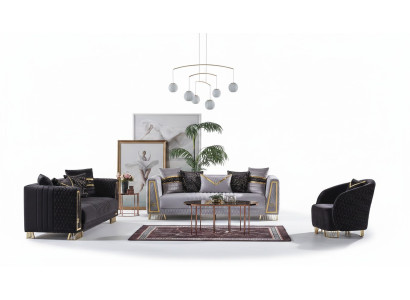 Bankstel 3+3+1 zits Chesterfield barokstijl loungeset set 3-delig. Bankstel Relax