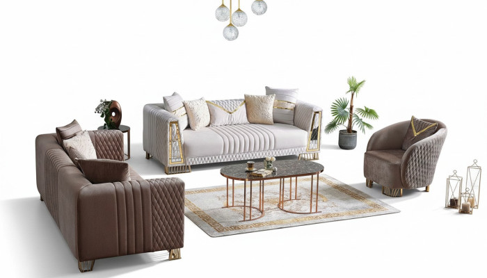Premium meubel woonkamerset 3+3+1 zitplaatsen bankstel 2x banken fauteuil