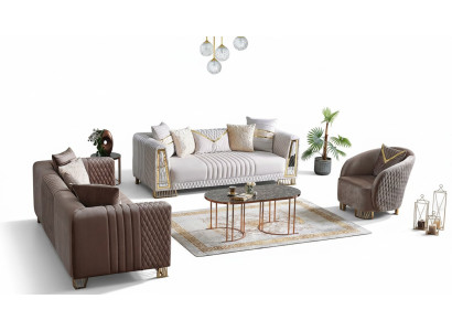 Premium meubel woonkamerset 3+3+1 zitplaatsen bankstel 2x banken fauteuil