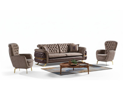 Ontwerper bankstel 3+3+1 zitsbank gestoffeerde bankstel set Chesterfield