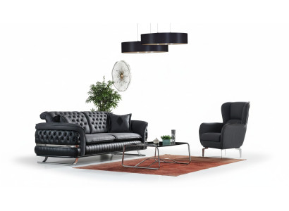 Bankstel 3+1 zits fauteuil set Chesterfield ontspanningsfauteuil meubels nieuw
