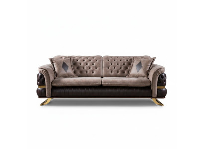 Drietandig designbankstel 3-zitsbank Textiel Chesterfield bankstel 3-zits stof Nieuw