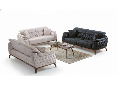 Bankstel 3+3+1 Zits Modern Relax Fauteuil Chesterfield Moderne Stijl 3-delig Nieuw