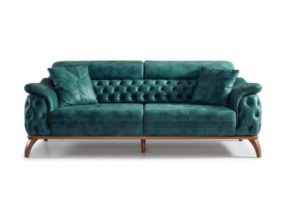 Luxe Chesterfield 3-zits designer bankstel gestoffeerd textiel Nieuw