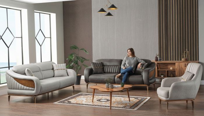 Bankstel 3+3+1-zits Modern Relax fauteuil Modern Stijl 3-delig Luxe woonkamer Nieuw