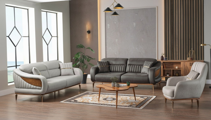 Bankstel 3+3+1-zits Modern Relax fauteuil Modern Stijl 3-delig Luxe woonkamer Nieuw