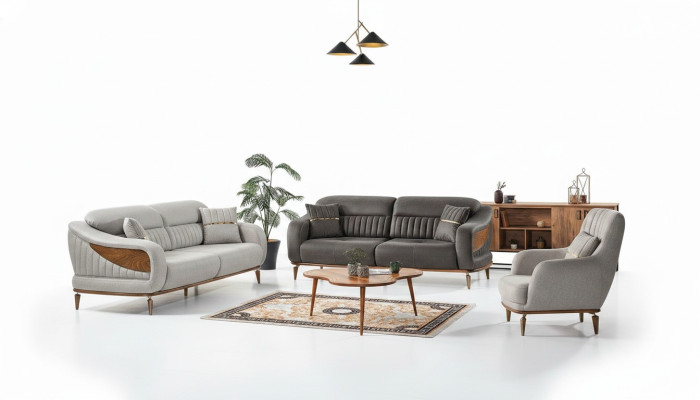 Bankstel 3+3+1-zits Modern Relax fauteuil Modern Stijl 3-delig Luxe woonkamer Nieuw
