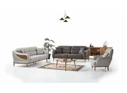 Bankstel 3+3+1-zits Modern Relax fauteuil Modern Stijl 3-delig Luxe woonkamer Nieuw