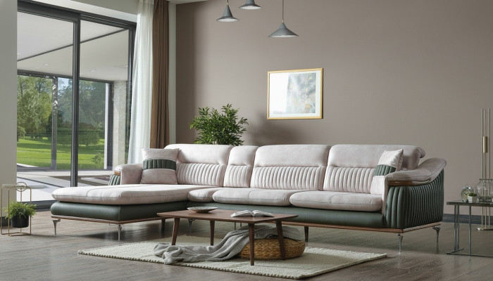 Woonlandschap hoekbank L-vorm bank zitkussen bank luxe meubels banken modern